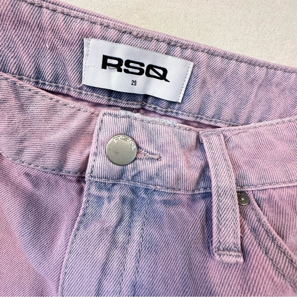 NWT RSQ Pink Acid Wash High Rise Denim Shorts - Picture 8 of 16
